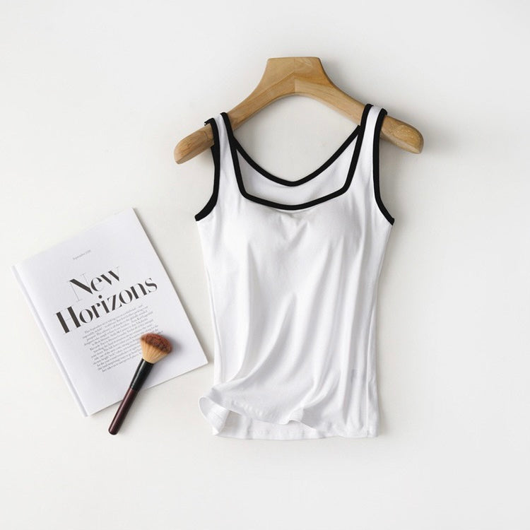 Trimmed  Built-In Bra Tank Tops